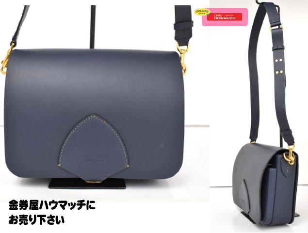 【美品】バーバリー ( BURBERRY ) ネイビー レザーセミショルダーバッグ ( 4073125 41290 ) をお買い取り♪