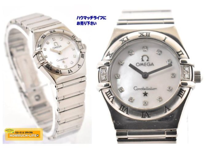 オメガ（OMEGA）コンステレーション ミニ マイチョイス 16Pダイヤモンド シェル文字盤（1566.76 SS クォーツ） レディース腕時計 をお買い取り！腕時計買取なら静岡市葵区のリサイクルショップ・ハウマッチライフ清水高橋店