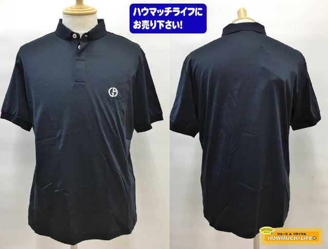 【未使用品】ジョルジオアルマーニ ( GIORGIO ARMANI ) ロゴ刺繍 ポロシャツ (3HSF71 SJXDZ) イタリア製お買取り！