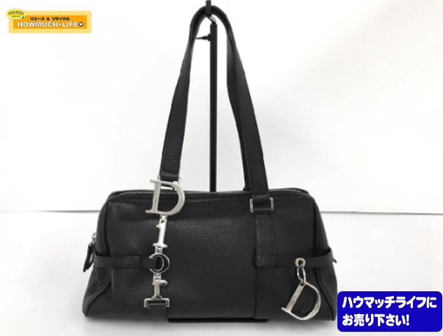 クリスチャンディオール ( Christian Dior ) ロゴチャーム ミニボストン型セミショルダーバッグ 03-BM-0045 イタリア製