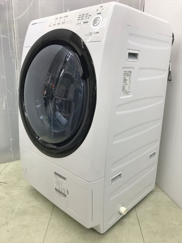 シャープ SHARP ドラム式洗濯乾燥機 ES-S7E-WL ホワイト 7kg 2021年製 ...